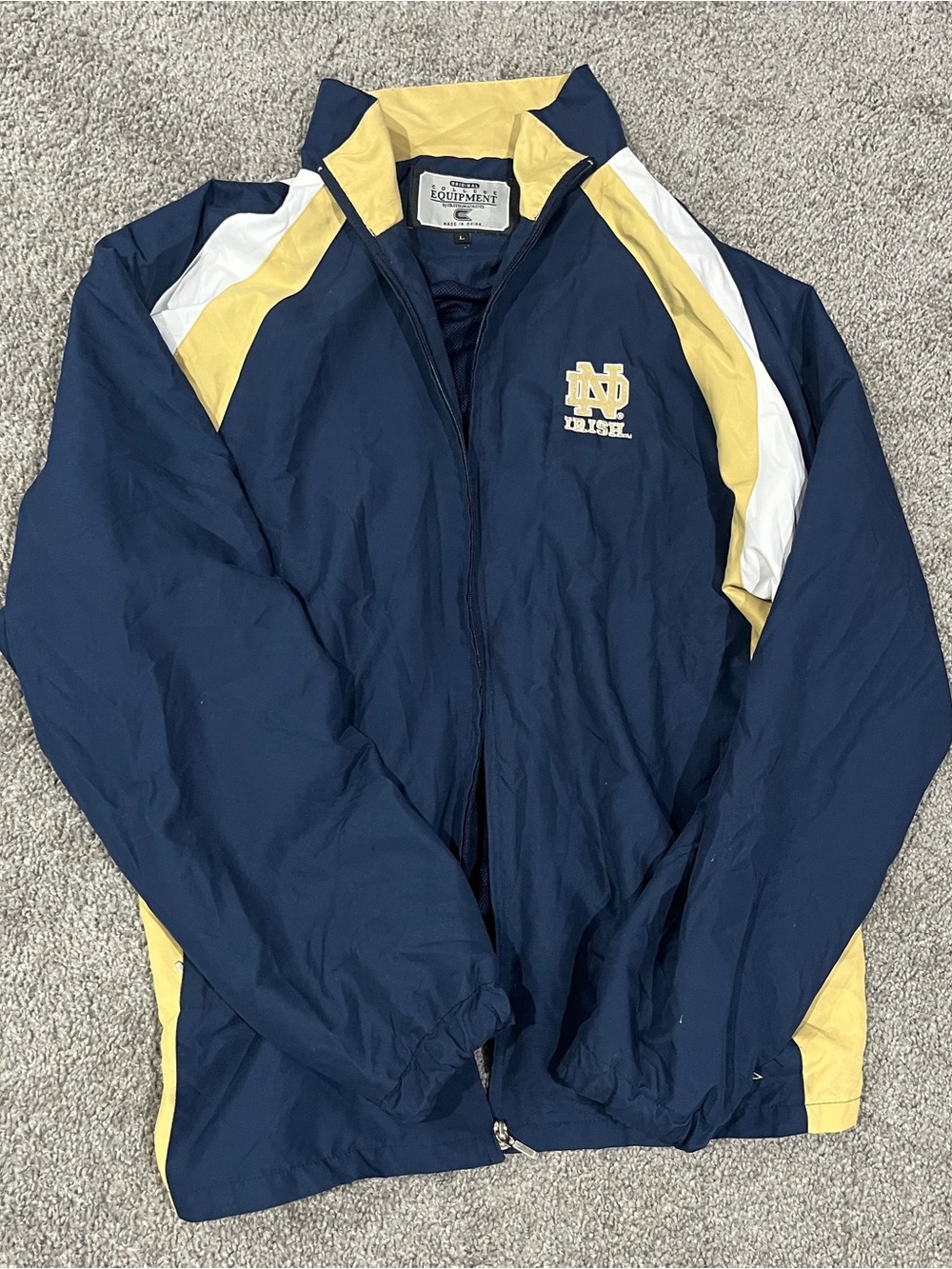 Navy & Gold Notre Dame Windbreaker Jacket